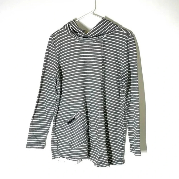 Soft Surroundings Striped Cowl Neck Tunic Pullover Long Sleeve Size Large - Picture 2 of 6